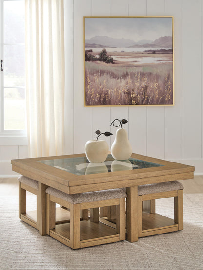 Auburndale Furniture Outlet - Ashley Furniture - Wittenmyer Coffee Table with 4 Stools (Set of 5) - Cocktail TBL w/4 Stools (5/CN) - T794-20