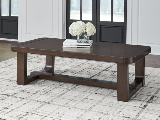 Auburndale Furniture Outlet - Ashley Furniture - Breckington Coffee Table - Rectangular Cocktail Table / Dark Brown - T856-1