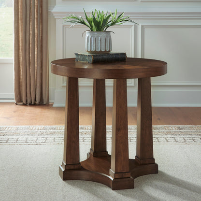 Auburndale Furniture Outlet - Ashley Furniture - Rustic Plains End Table - Round End Table - T877-6