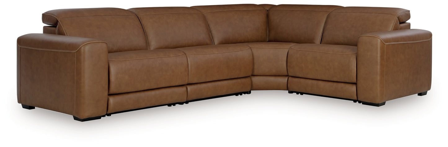 Auburndale Furniture Outlet - Ashley Furniture - Magic Man Sectional - 4-Piece Power Reclining Sectional / Caramel - PCU10700S11
