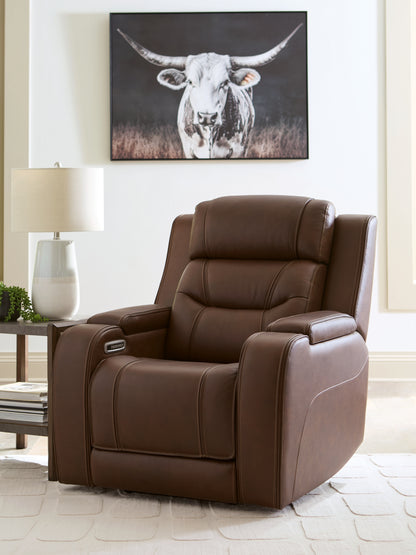 Auburndale Furniture Outlet - Ashley Furniture - Knightington Living Room - Power Recliner w/Audio Seating / Brown - PCU1160213A