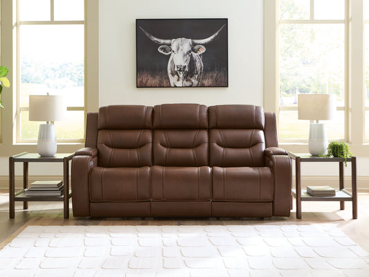 Auburndale Furniture Outlet - Ashley Furniture - Knightington Living Room - PWR REC Sofa w/Audio Seating / Brown - PCU1160215A