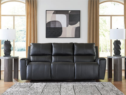 Auburndale Furniture Outlet - Ashley Furniture - Glossmore Living Room - Reclining Sofa / Black - PCU1170088
