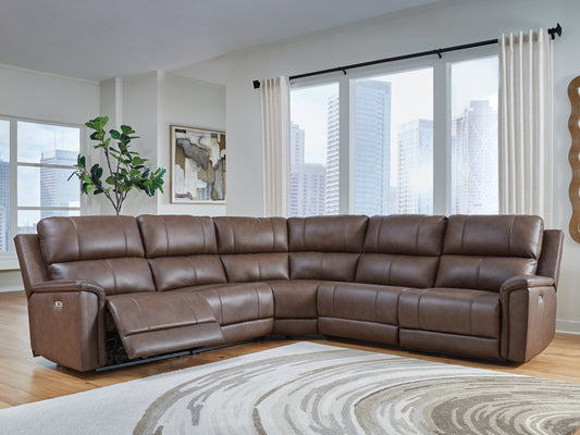 Auburndale Furniture Outlet - Ashley Furniture - Bleckley Sectional - 5-Piece Power Reclining Sectional / Espresso - PCU12001S4