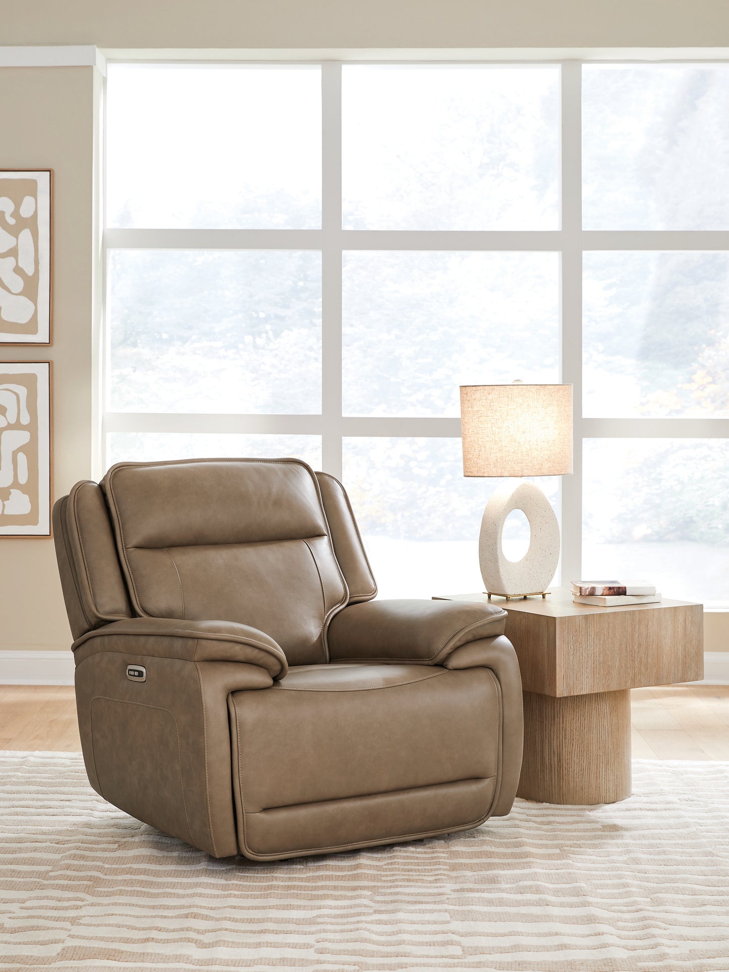 Auburndale Furniture Outlet - Ashley Furniture - Glencroft Living Room - PWR Recliner/ADJ Headrest / Sahara - PCU1240013