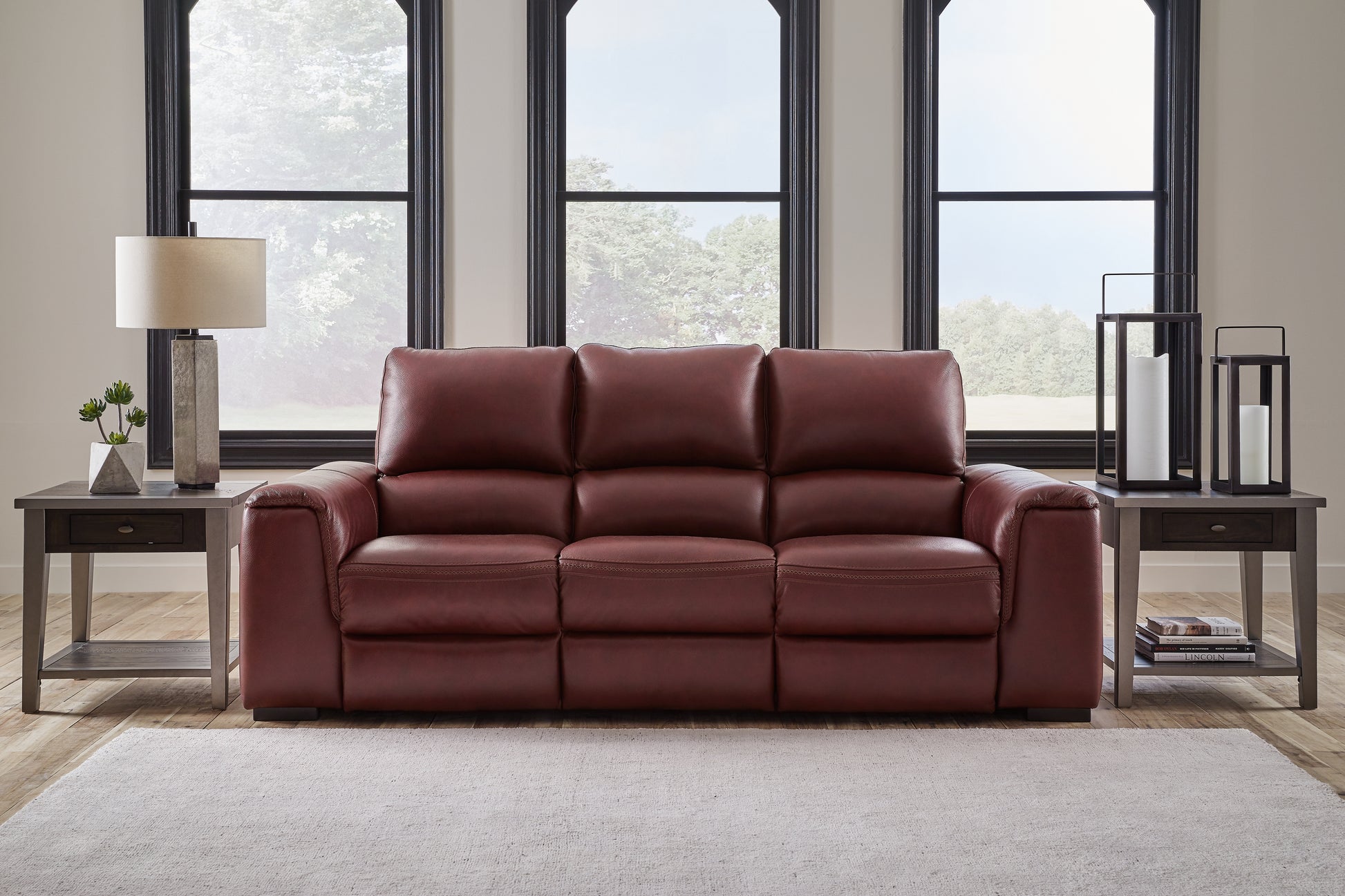 Auburndale Furniture Outlet - Ashley Furniture - Alessandro Living Room - PWR REC Sofa with ADJ Headrest / Garnet - U2550115