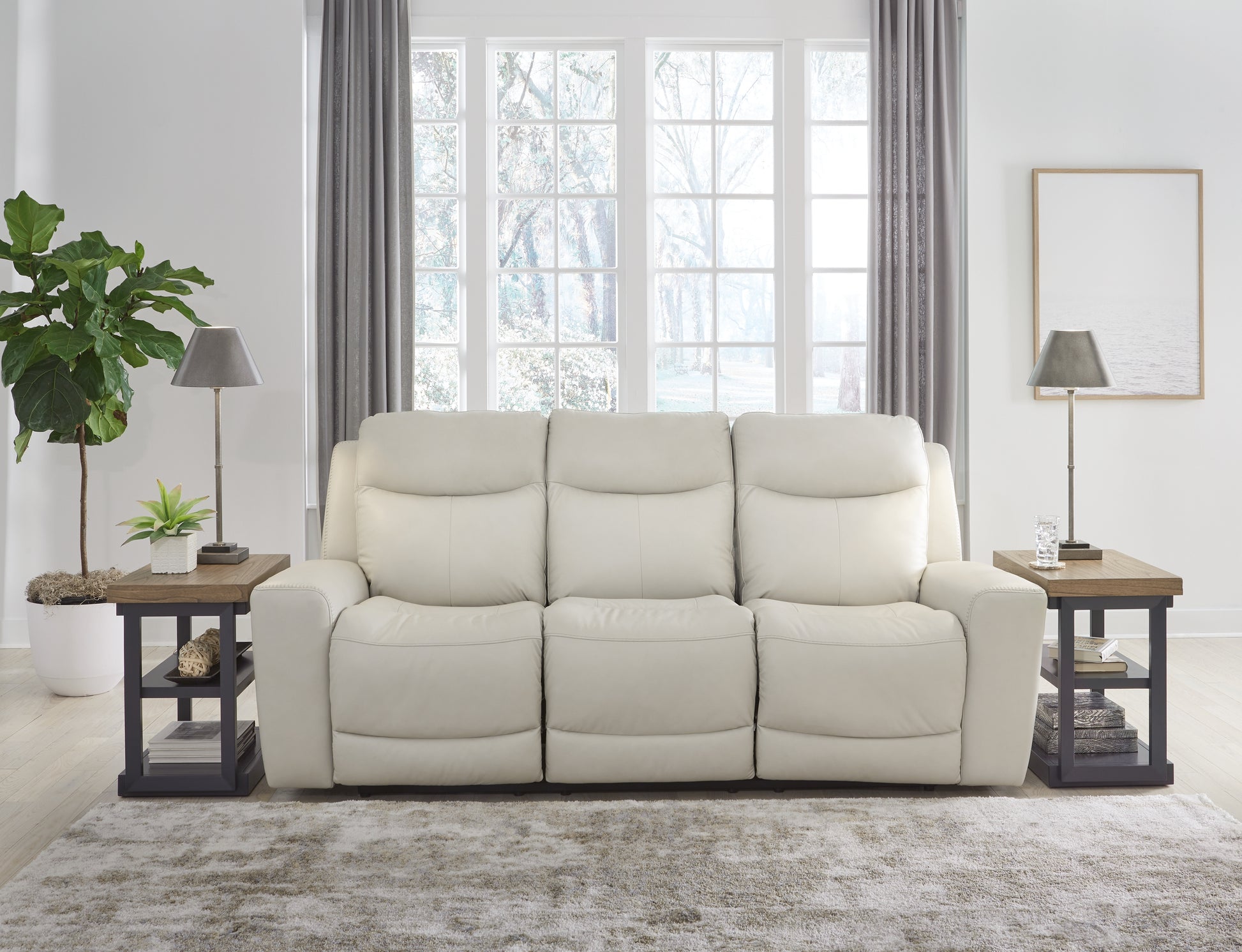 Auburndale Furniture Outlet - Ashley Furniture - Mindanao Living Room - PWR REC Sofa with ADJ Headrest / Coconut - U5950515