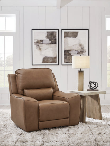 Auburndale Furniture Outlet - Ashley Furniture - DeepWakes Living Room - PWR Recliner/ADJ Headrest / Caramel - PCU6260613