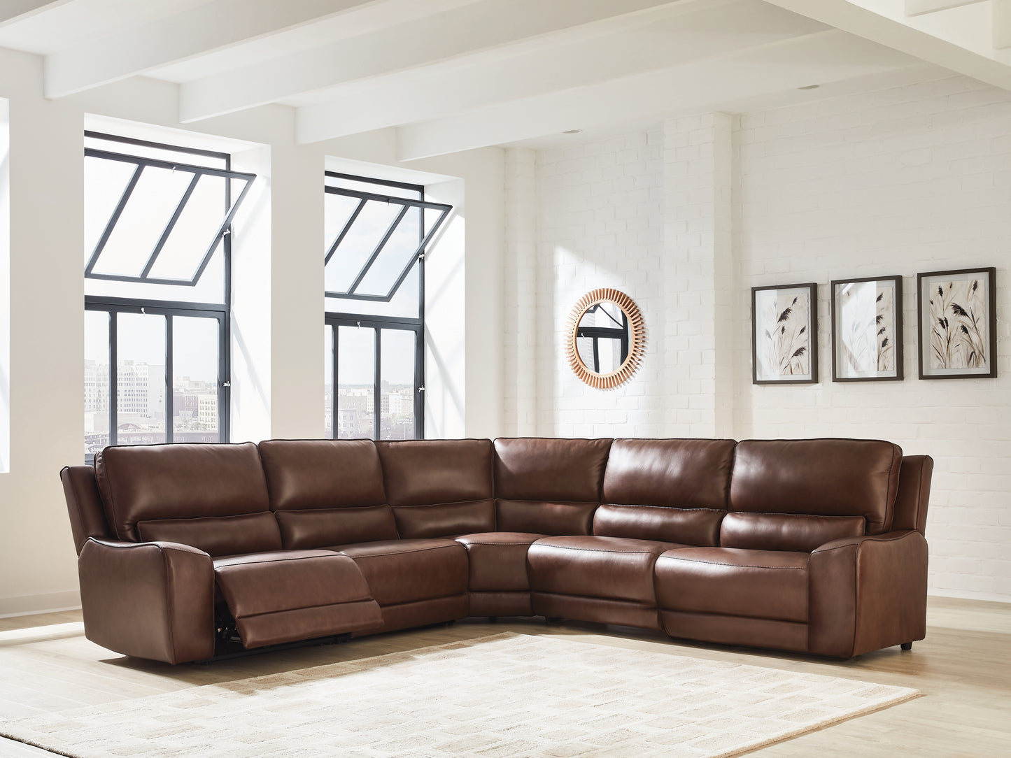 Auburndale Furniture Outlet - Ashley Furniture - DeepWakes Sectional - 5-Piece Power Reclining Sectional / Canyon - PCU62607S8