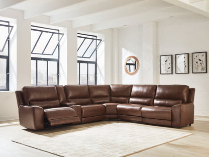 Auburndale Furniture Outlet - Ashley Furniture - DeepWakes Sectional - 6-Piece Reclining Sectional with Storage Console / Canyon - PCU62607S36