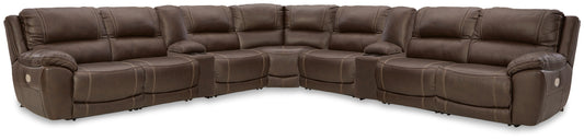 Auburndale Furniture Outlet - Ashley Furniture - Dunleith 9-Piece Power Reclining Sectional - 9-piece Power Reclining Sectional / Chocolate - U71604S10