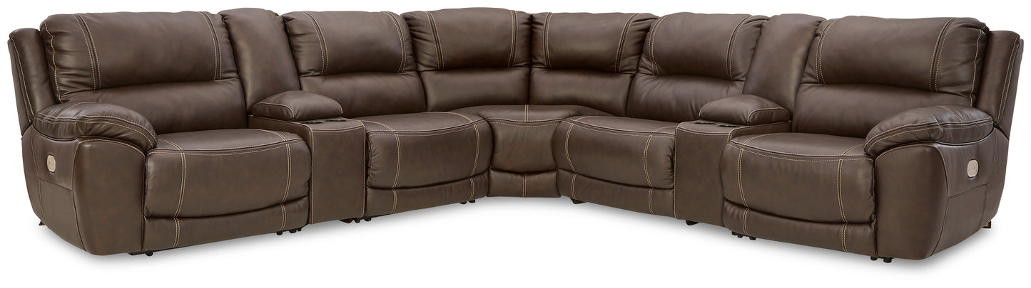 Auburndale Furniture Outlet - Ashley Furniture - Dunleith Sectional - 7-Piece Power Reclining Sectional / Chocolate - U71604S7