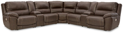 Auburndale Furniture Outlet - Ashley Furniture - Dunleith Sectional - 7-Piece Power Reclining Sectional / Chocolate - U71604S7
