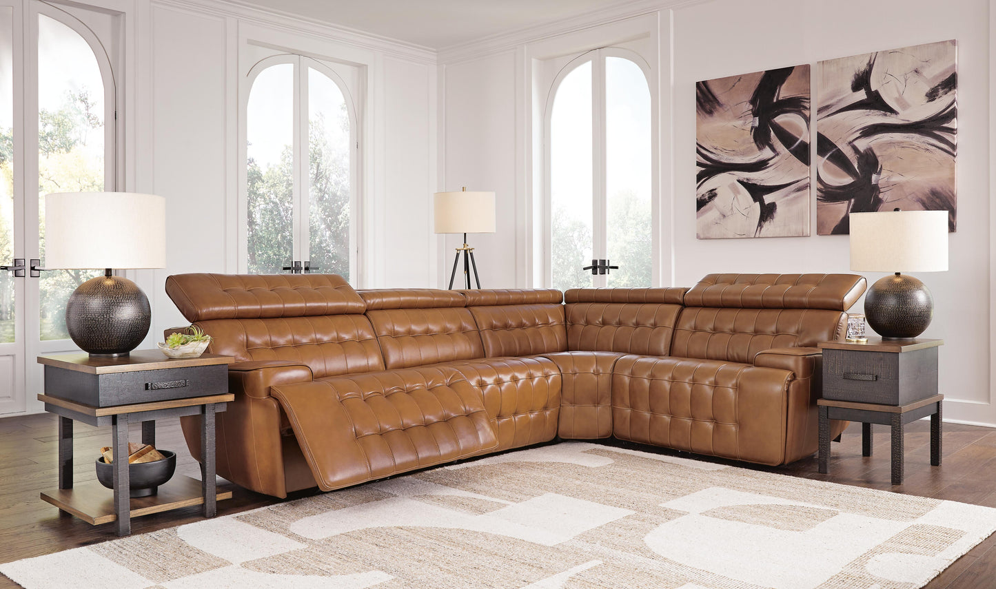 Auburndale Furniture Outlet - Ashley Furniture - Temmpton Sectional - 4-Piece Reclining Sectional / Chocolate - U92708S6