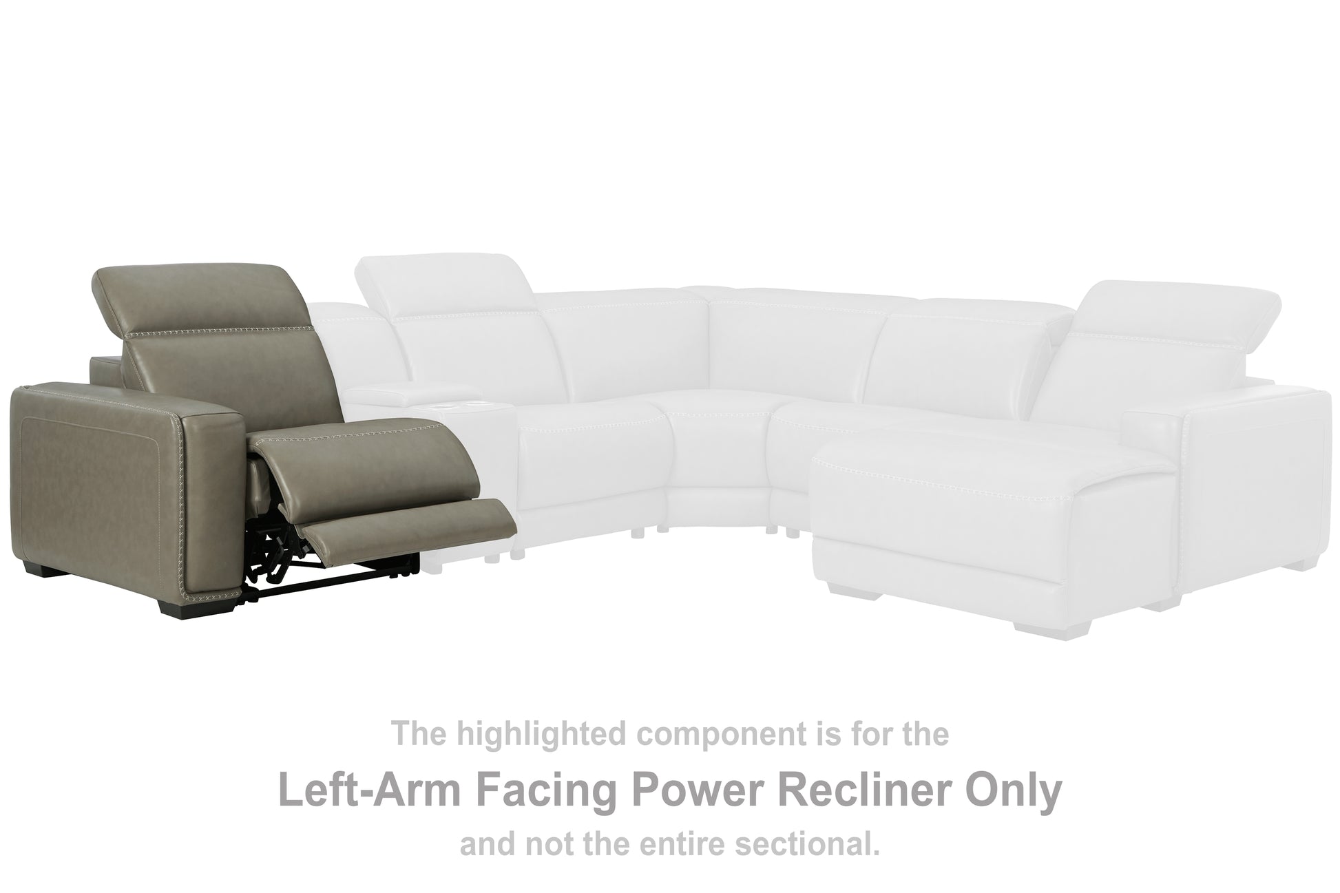 Auburndale Furniture Outlet - Ashley Furniture - Correze Sectional - LAF Zero Wall Power Recliner / Gray - U9420258