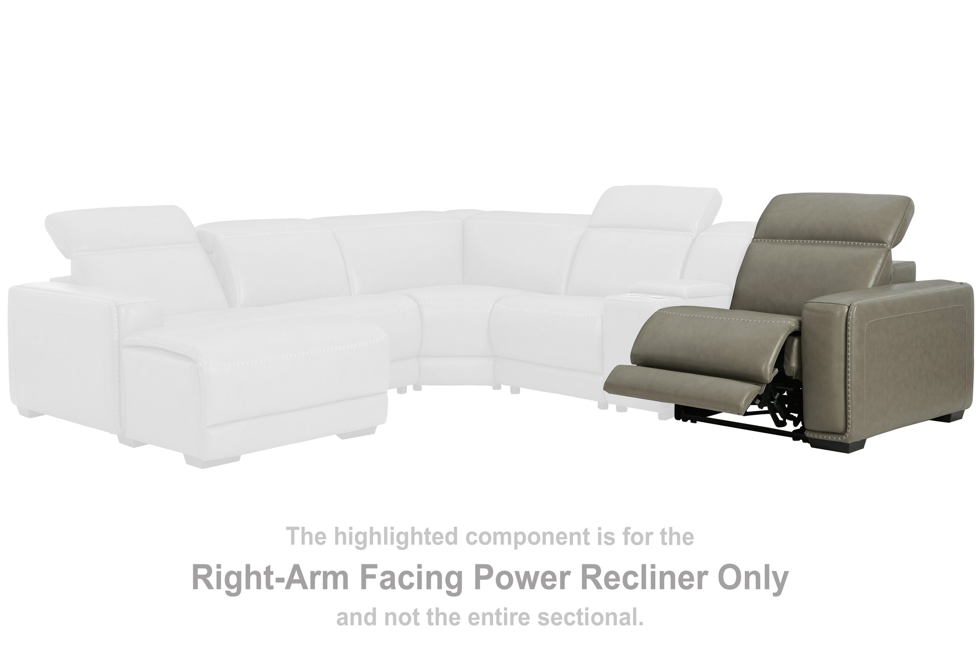 Auburndale Furniture Outlet - Ashley Furniture - Correze Sectional - RAF Zero Wall Power Recliner / Gray - U9420262