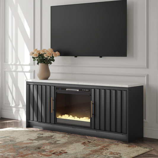 Auburndale Furniture Outlet - Ashley Furniture - Cadmori 63" TV Stand with Electric Fireplace - 63" TV Stand with Electric Fireplace - W2616W1