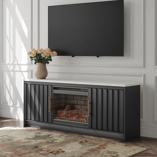 Auburndale Furniture Outlet - Ashley Furniture - Cadmori 63" TV Stand with Electric Fireplace - 63" TV Stand with Electric Fireplace - W2616W2