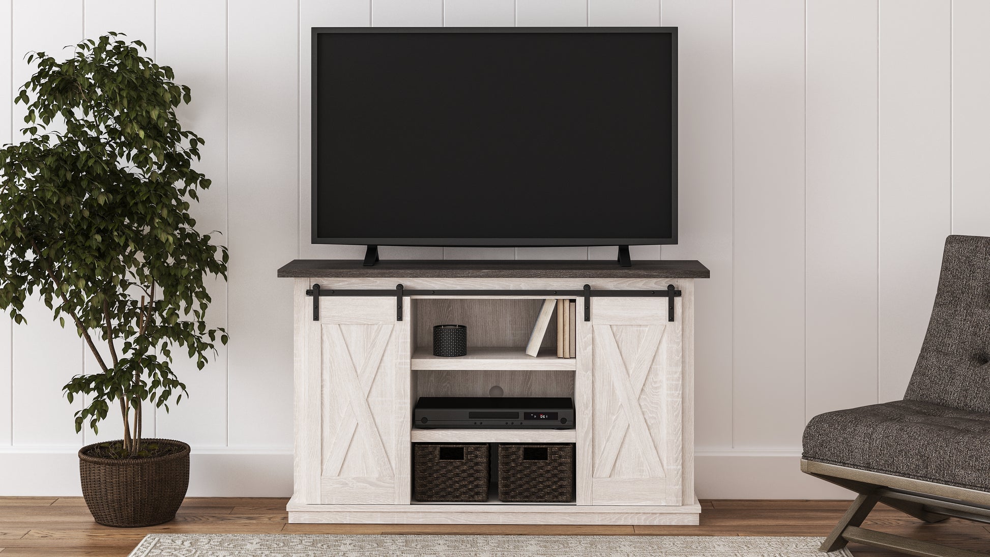 Auburndale Furniture Outlet - Ashley Furniture - Dorrinson 54" TV Stand - 54" / Two-tone - W287-48