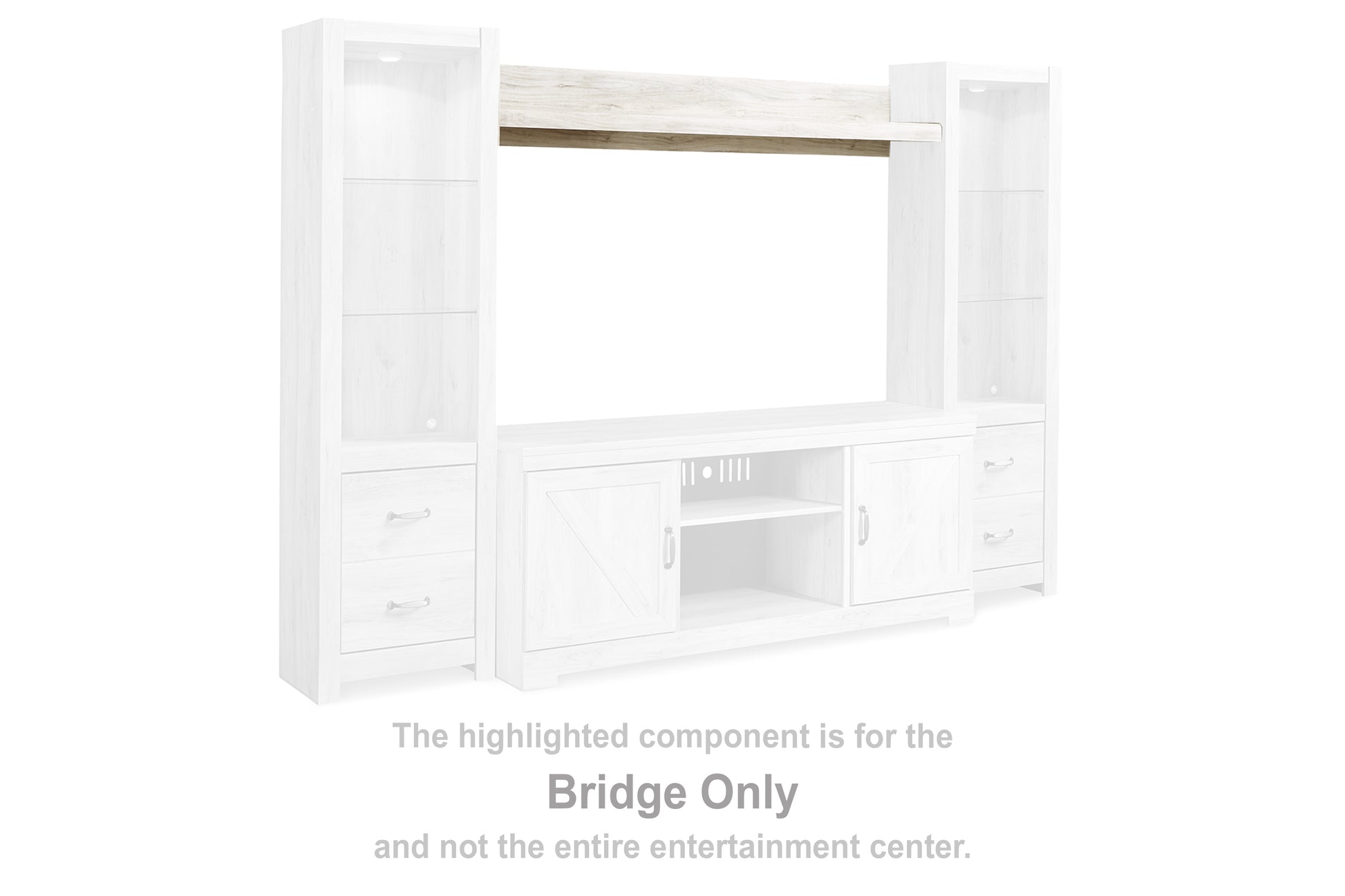 Auburndale Furniture Outlet - Ashley Furniture - Bellaby Entertainment Center - Bridge / Whitewash - W331-27