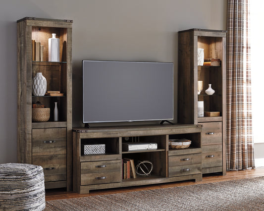 Auburndale Furniture Outlet - Ashley Furniture - Trinell 3-Piece Entertainment Center - 3-Piece Entertainment Center / Brown - W446W18