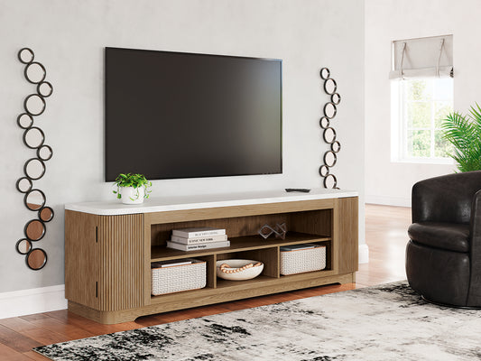 Auburndale Furniture Outlet - Ashley Furniture - Camdill 80" TV Stand - 80" / Light Brown - W808-68
